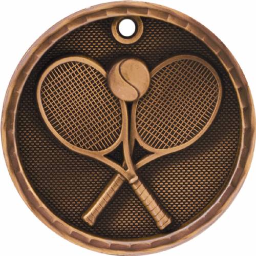 2" Tennis 3-D Award Medal #4