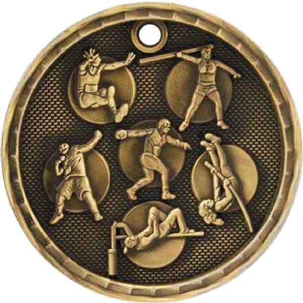 2" Track & Field 3-D Award Medal #2