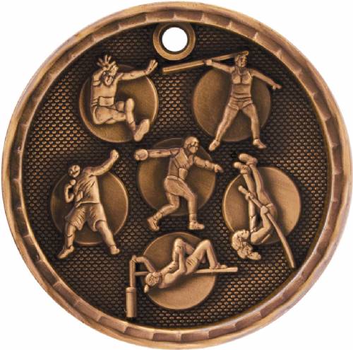 2" Track & Field 3-D Award Medal #4