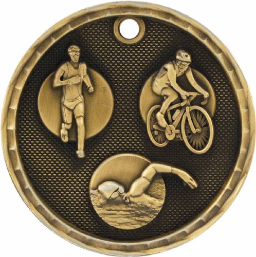 2" Triathlon 3-D Award Medal #2