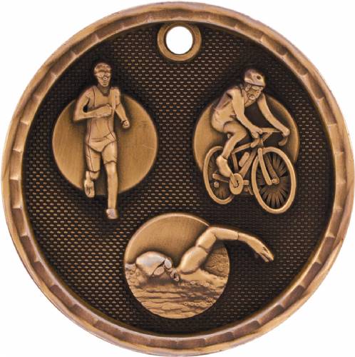 2" Triathlon 3-D Award Medal #4
