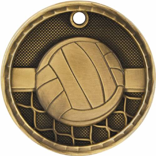2" Volleyball 3-D Award Medal #2