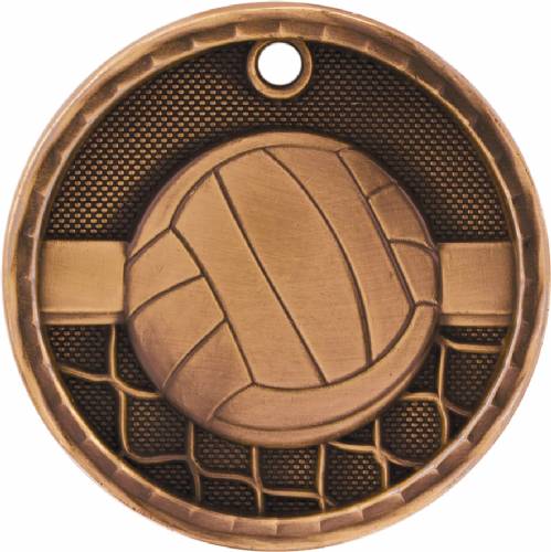 2" Volleyball 3-D Award Medal #4