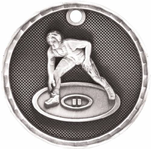2" Wrestling 3-D Award Medal #3