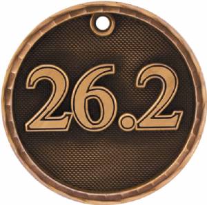 2" 26.2 Marathon 3-D Award Medal #4