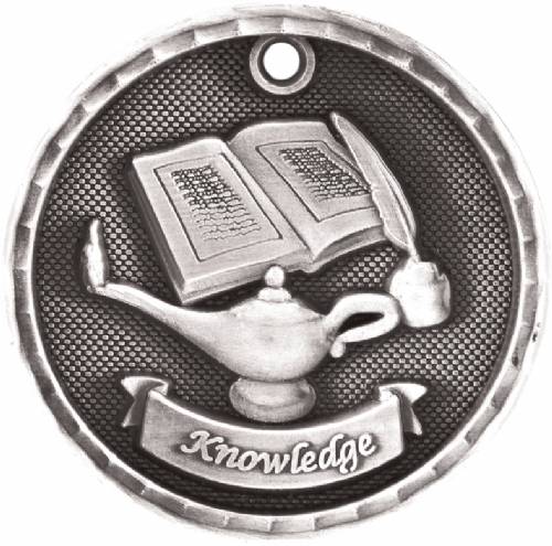 2" Lamp of Knowledge 3-D Award Medal #3