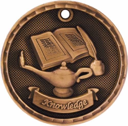 2" Lamp of Knowledge 3-D Award Medal #4