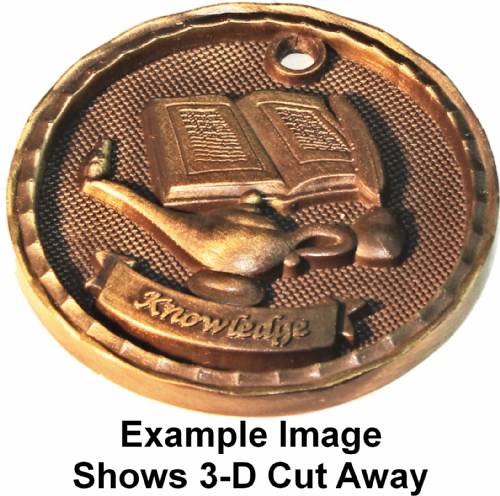 2" Lamp of Knowledge 3-D Award Medal #5