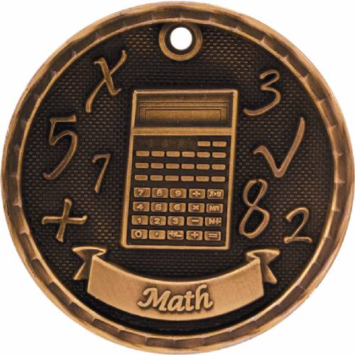2" Math 3-D Award Medal #4
