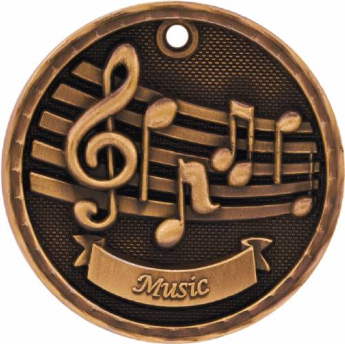 2" Music 3-D Award Medal #4