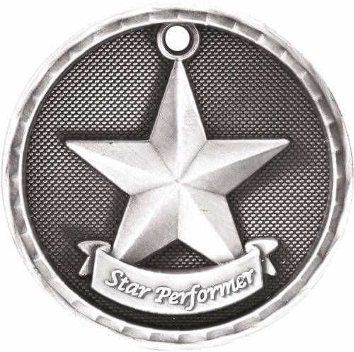 2" Star Performer 3-D Award Medal #3