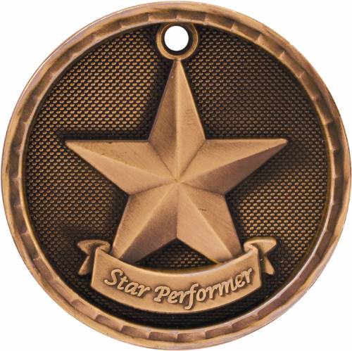 2" Star Performer 3-D Award Medal #4