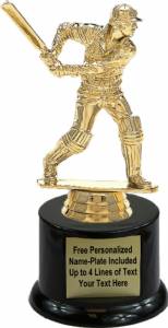 6 1/2" Cricket Batsman Trophy Kit with Pedestal Base