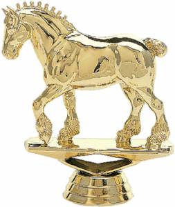 4" Draft Horse Trophy Figure Gold