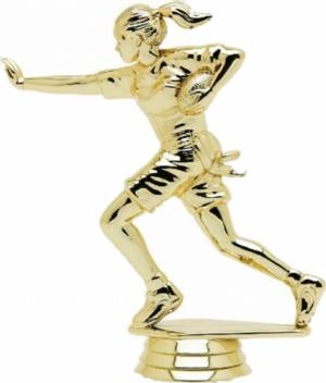 Gold 4 3/4" Flag Football Female Trophy Figure