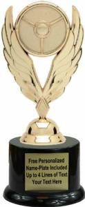 8" Winged Steering Wheel Trophy Kit with Pedestal Base