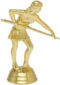 4" Pool Shooter Female Gold Trophy Figure