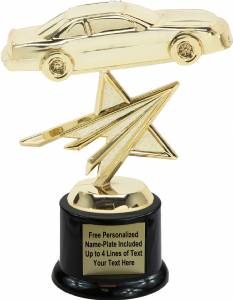 6" Stock Car Star Trophy Kit with Pedestal Base