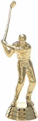 4" Golfer Male with Club Trophy Figure Gold
