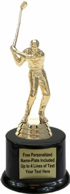 6" Golfer Male with Club Trophy Kit with Pedestal Base