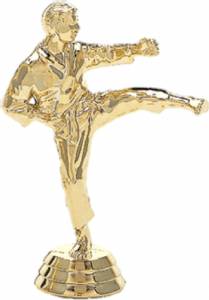 4 1/4" Karate Male Trophy Figure Gold