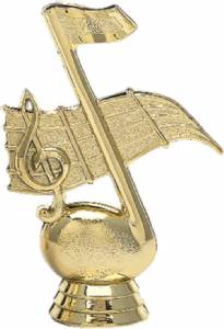 4 1/4" Music Note Gold Trophy Figure