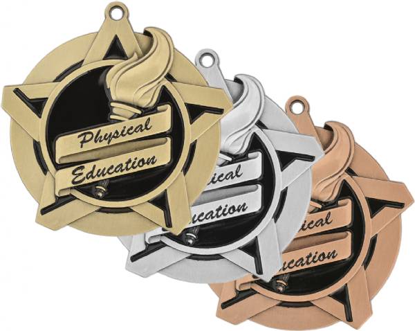 2 1/4" Super Star Series Physical Education Medal