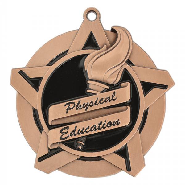 2 1/4" Super Star Series Physical Education Medal #4