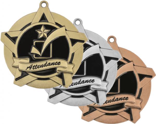 2 1/4" Super Star Series Attendance Medal