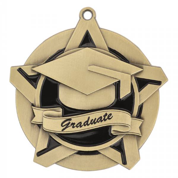 2 1/4" Super Star Series Graduate Medal