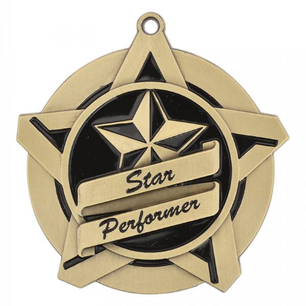 2 1/4" Super Star Series Star Performer Medal