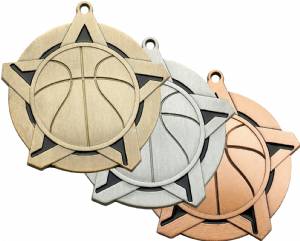 2 1/4" Super Star Series Basketball Award Medal
