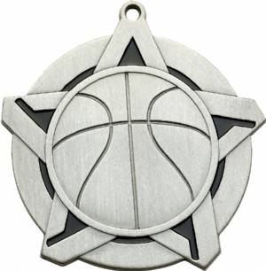 2 1/4" Super Star Series Basketball Award Medal #3