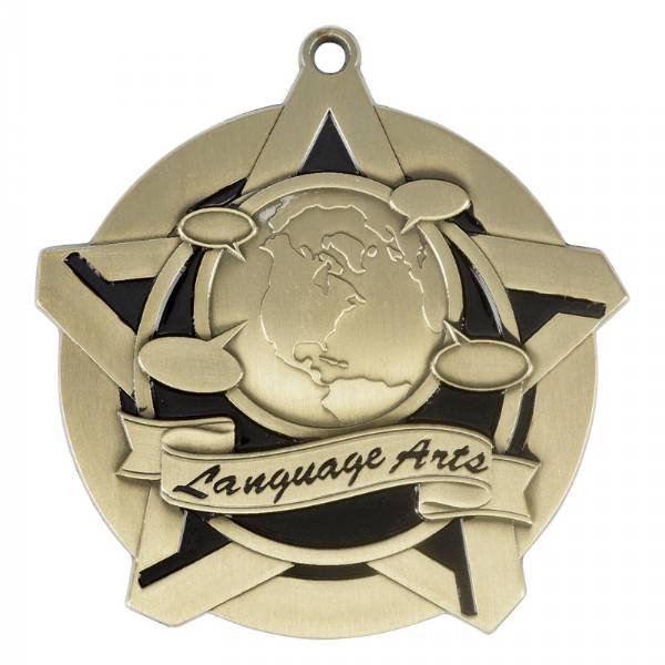 2 1/4" Super Star Series Language Arts Medal #2