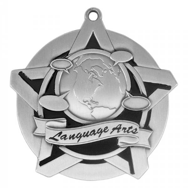 2 1/4" Super Star Series Language Arts Medal #3