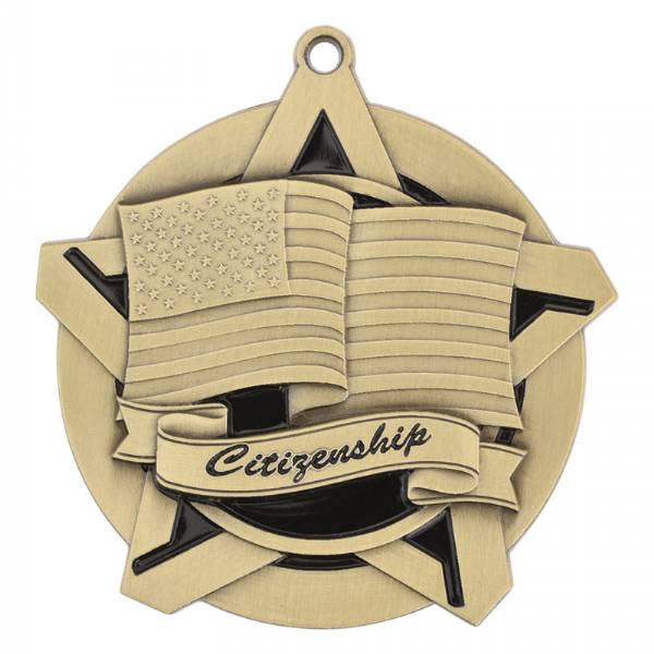 2 1/4" Super Star Series Citizenship Medal #2