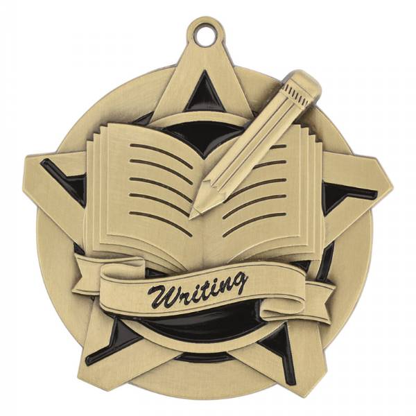 2 1/4" Super Star Series Writing Medal #2