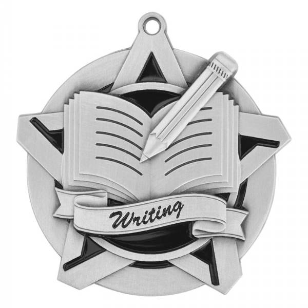 2 1/4" Super Star Series Writing Medal #3