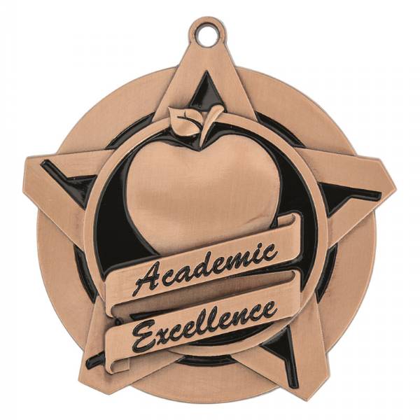 2 1/4" Super Star Series Academic Excellence Medal #4