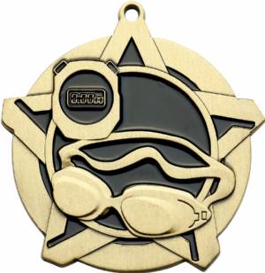 2 1/4" Super Star Series Swim Award Medal #2