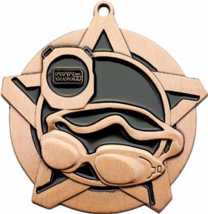 2 1/4" Super Star Series Swim Award Medal #4