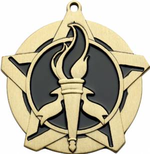 2 1/4" Super Star Series Victory Torch Award Medal #2