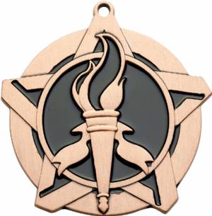 2 1/4" Super Star Series Victory Torch Award Medal #4