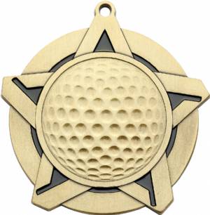2 1/4" Super Star Series Golf Award Medal #2