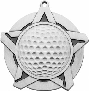 2 1/4" Super Star Series Golf Award Medal #3