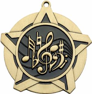 2 1/4" Super Star Series Music Award Medal #2