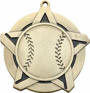 2 1/4" Super Star Series Baseball Award Medal #2