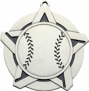 2 1/4" Super Star Series Baseball Award Medal #3