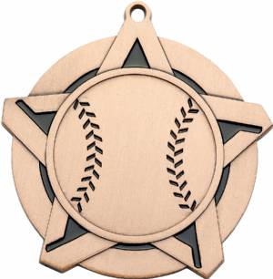 2 1/4" Super Star Series Baseball Award Medal #4