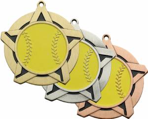 2 1/4" Super Star Series Softball Award Medal